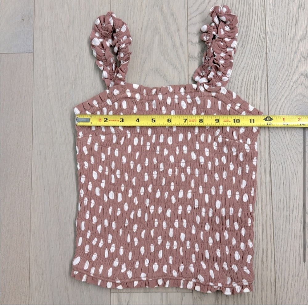 Abercrombie All-Over Smocked Wide Strap Cami, Dusty Pink Dot, XS - Picture 4 of 8